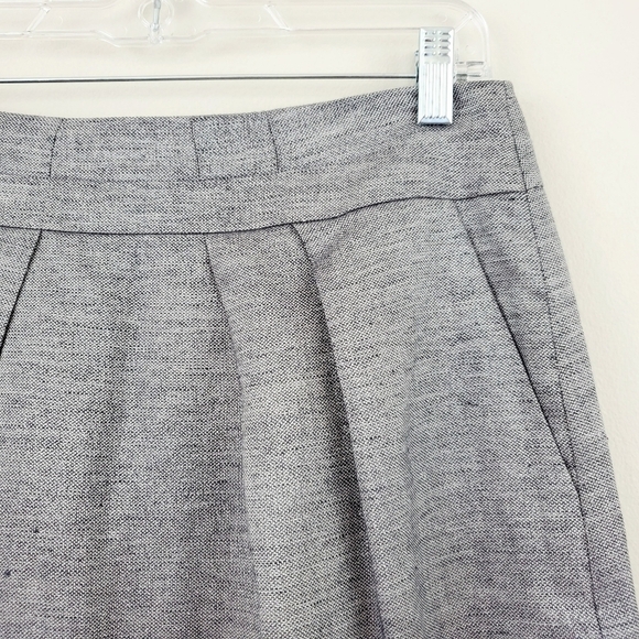 Talbots | Gray Metallic Linen A-Line Pleated Skirt - Picture 2 of 6